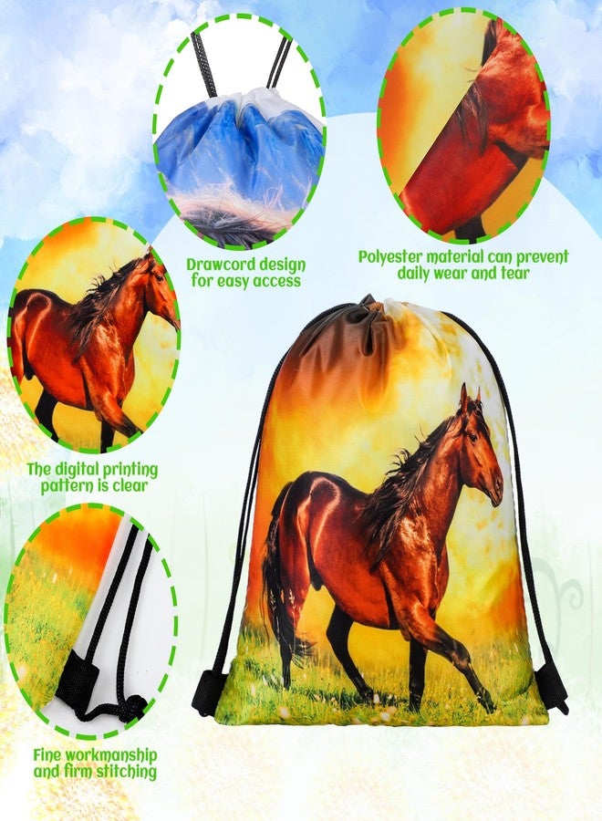 Saintrygo 16 Pcs Western Horse Party Favors Cowboy Cowgirl Drawstring Backpack Bags Horse Goodie Candy Bags Birthday Party Supplies Decorations - Image 4
